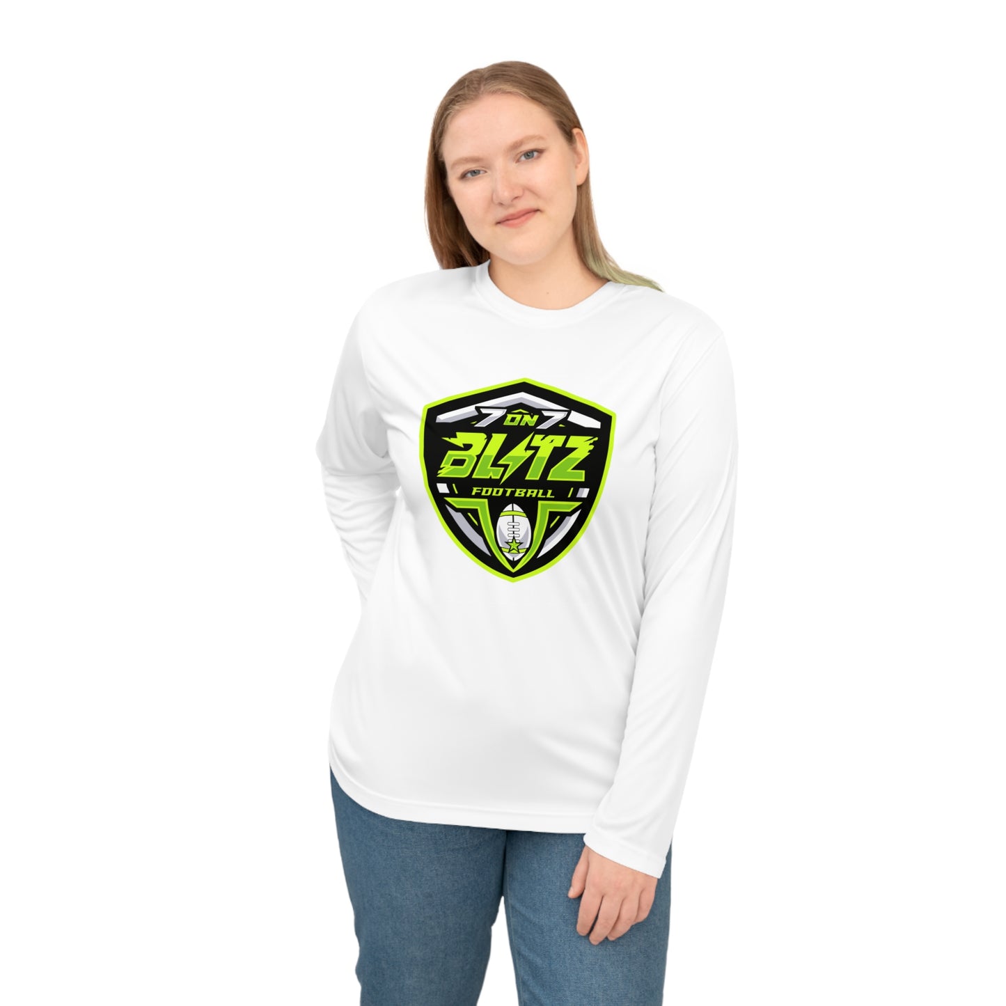 Customizable Lightning Blitz Football Performance Long Sleeve Shirt