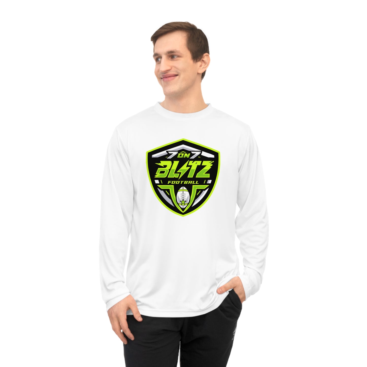 Customizable Lightning Blitz Football Performance Long Sleeve Shirt